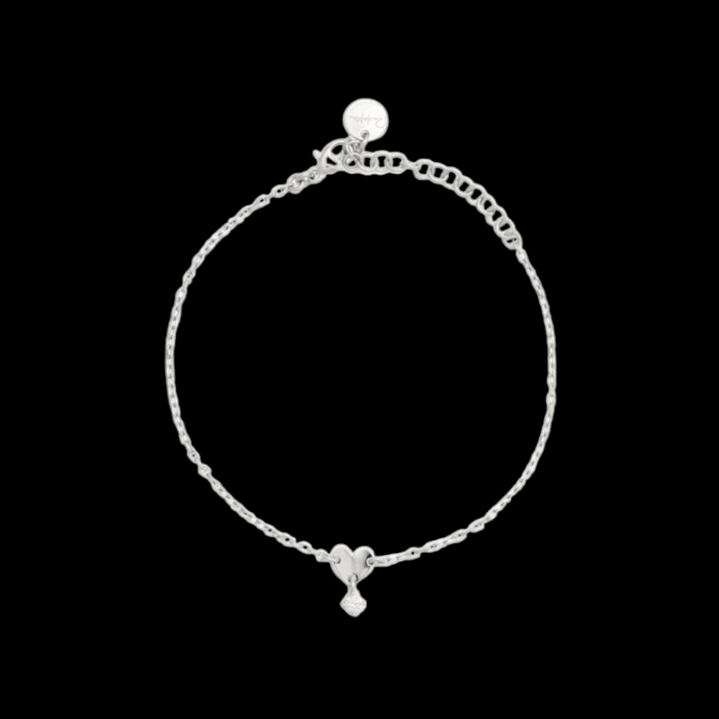 BRACCIALE CATENELLA CON CUORE E ZIRCONE