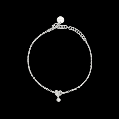 BRACCIALE CATENELLA CON CUORE E ZIRCONE