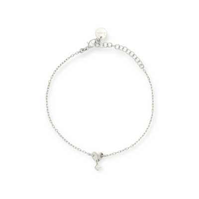 BRACCIALE CATENELLA CON CUORE E ZIRCONE